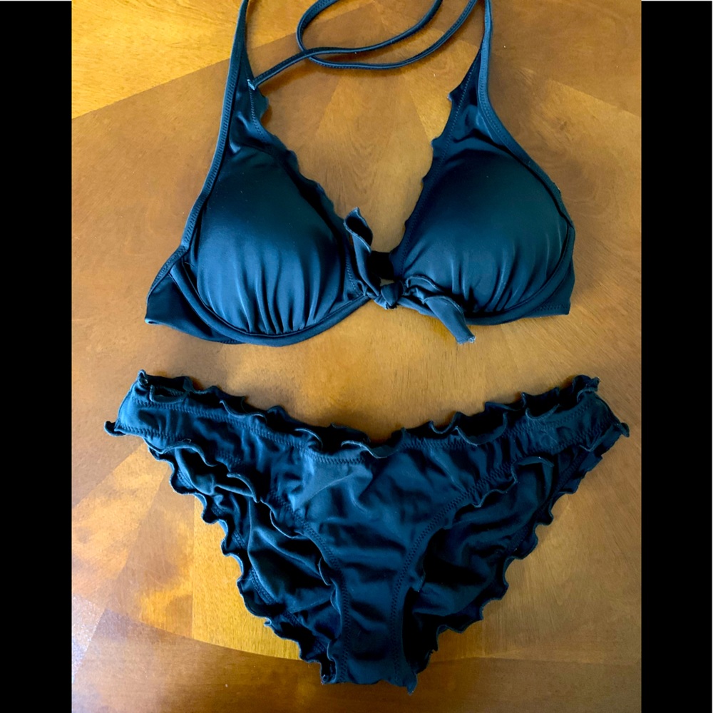 Victoria’s Secret Black ruffled Bikini